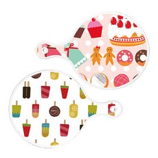 로엠디자인 원형 서빙 도마 보드 2p 꼬마도넛 세트, 꼬마도넛, 하드, 1세트