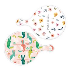 Roem Design 圓形上菜砧板 2入 粉彩花朵圖案組, 粉彩花朵圖案, 八哥鳥粉, 1套