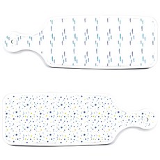 ROEM DESIGN 盛菜砧板 2入 藍色星星組, 藍色星星, 粉彩魚群, 1套