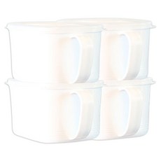 VISVIVA 單耳附蓋保鮮盒 白色, 4個, 1.4L