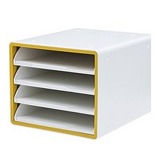 SYSMAX The Life Deluxe 開放式文件夾, 黃色, 4層