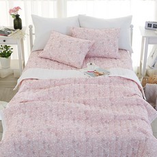 지베딩 소근소근 시어서커 여름이불, 핑크