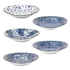 디어리빙 블루아망떼 타원볼 5p 세트, 혼합 색상, 1세트