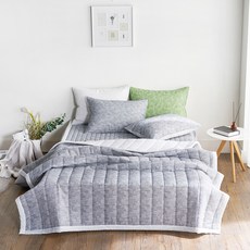 milk design 簡約泡泡紗薄被+薄墊+枕套組