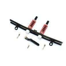 GPM RC1787鋁製後保險桿緩衝器+D-RINGS+拖車鉤 RC車後保險桿 5件組, BK, 1套