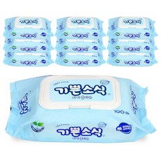 붕붕 기쁜소식 유아물티슈 캡형, 100매, 10팩