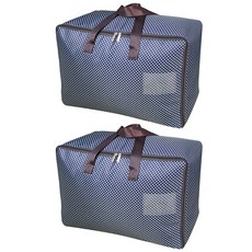 Maket Gamseong 家用彩色圖案衣物棉被收納袋 特大號, 海軍藍, 2個
