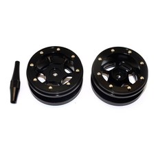 GPM鋁合金6孔輪子適用於1.9胎RC車輪 RC1237, BK, 1套