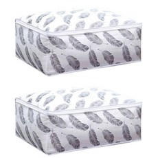 마켓감성 EVA 패턴 옷이불 정리가방, 깃털, S(55 x 36 x 20 cm), 2개
