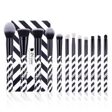 두케어 블랙앤화이트 스트라이프 메이크업브러시 세트, 혼합색상, 1개