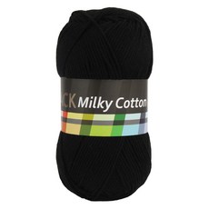 브랜드얀 밀키코튼 BLACK 면혼방 뜨개실, 2번 검정, 1개