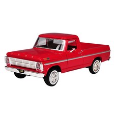 MOTOR MAX 1/24 1969 福特 F-100 皮卡塑料模型車紅色, 1個