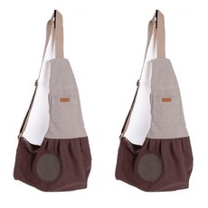 AnTs 寵物雙色網眼單肩背帶 2入, 棕色