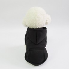 ANTS 寵物素色連帽T恤 2入, 黑色的