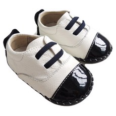 JOY MULTI 兒童黑白真皮學步鞋