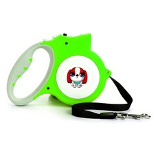 슈퍼식스 반려견 후레쉬 자동 개폐 로프, 그린, 1개