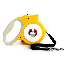 슈퍼식스 반려견 후레쉬 자동 개폐 로프, 옐로우, 1개