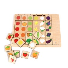 BRAINSOOP 水果圖案木質拼圖, 混色, 30件