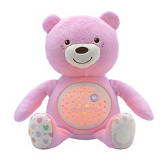 chicco 奇科 彩虹投射熊安撫娃娃, 粉色的