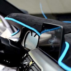 블루코드 섀미 논슬립 대쉬보드커버 메탈로고 블랙 + 스카이, 쌍용, 렉스턴W