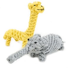 DING DONG PET 寵物繞線玩具 長頸鹿 + 大象, 混合顏色, 1套