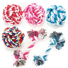 DING DONG PET 狗狗線球 7 x 7 cm 4入 + 線捆 15 x 6 cm 2入, 混合色, 1套