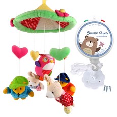 KOOMNARA 動物床邊音樂鈴+智能自動音樂盒, 混色