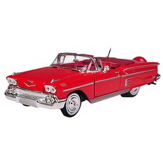 MOTOR MAX 1/24 1958 Chevrolet Impala 塑料模型車紅色, 1個