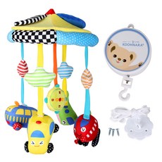 KOOMNARA 交通工具床邊音樂鈴+手動音樂盒, 混色