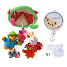 KOOMNARA 動物床邊音樂鈴+手動音樂盒, 混色