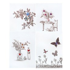 프롬앤투 스케치 카드 4종 세트 FT1037-1234, 혼합색상, 4개