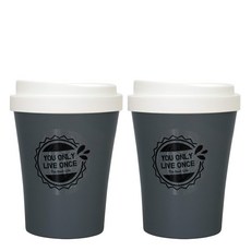 咖啡杯造型垃圾桶 2L, 灰色, 2個