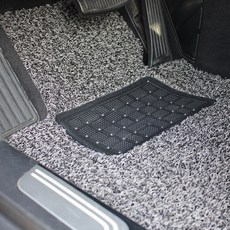 라임 코일 카매트 일반형, 신형)엑센트(2011.7~)(4p), 그레이 + 블랙