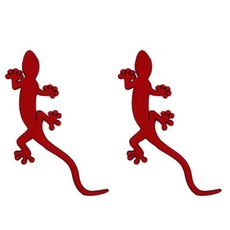 蜥蜴立體車用貼紙 左側, 紅色, 2個