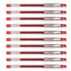 PILOT 百樂 Hi-Tec-C 中性筆 0.3mm, 紅色(R), 10入