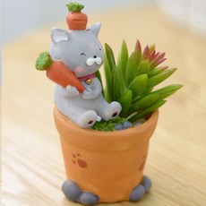 Chuka Chukanet 人造花家庭花園可愛貓咪迷你盆栽, 胡蘿蔔, 1個