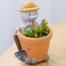 Chuka Chukanet 人造花家庭花園可愛貓咪迷你盆栽, 野餐, 1個