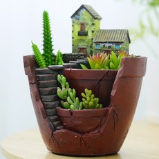 Chuca Chuca Net仿真花居家花園室內裝飾花盆, 童話屋, 1個