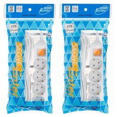 SEGYE Enter 多插座通用5、4插SG-304 延長線, 2件, 4.5m