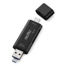 actto Prime Type-C 讀卡機, TC-07, 黑色