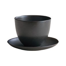 킨토 PEBBLE 컵 + 소서 180ml 17147, 블랙, 1세트