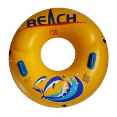 新世界玩具成人圓形手柄游泳圈 NW-120 120cm, 黃色的, 1個