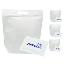 DONNA&DECO 便當盒手提保溫袋 L號 白色 4入+保冷劑 4入, 1組