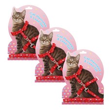 AnTs 고양이 케릭터 가슴스트랩 + 로드줄 3세트, 레드, 1개