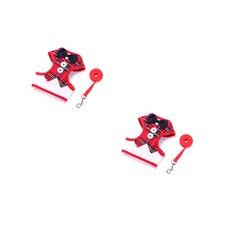 AnTs 寵物晚宴緞帶胸背帶組 2件組, 紅色