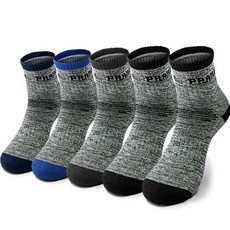 프레리 남성용 스포츠 등산 중목 양말 블루 + 네이비 + 차콜 + 블랙 2p, 혼합 색상, 1개