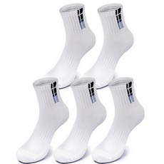 PRAIRIE 男士高爾夫靠墊重頸運動襪 5p, 白色的