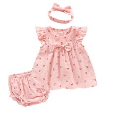 JOY MULTI 女童櫻桃連身裙 3件組