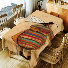 Store33 Human 防水桌巾, A, 140 x 140 cm