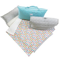 Coney Island 環保超細纖維午睡被組 超細纖維棉枕+防水袋 隨機出貨, 兔子款(象牙白)